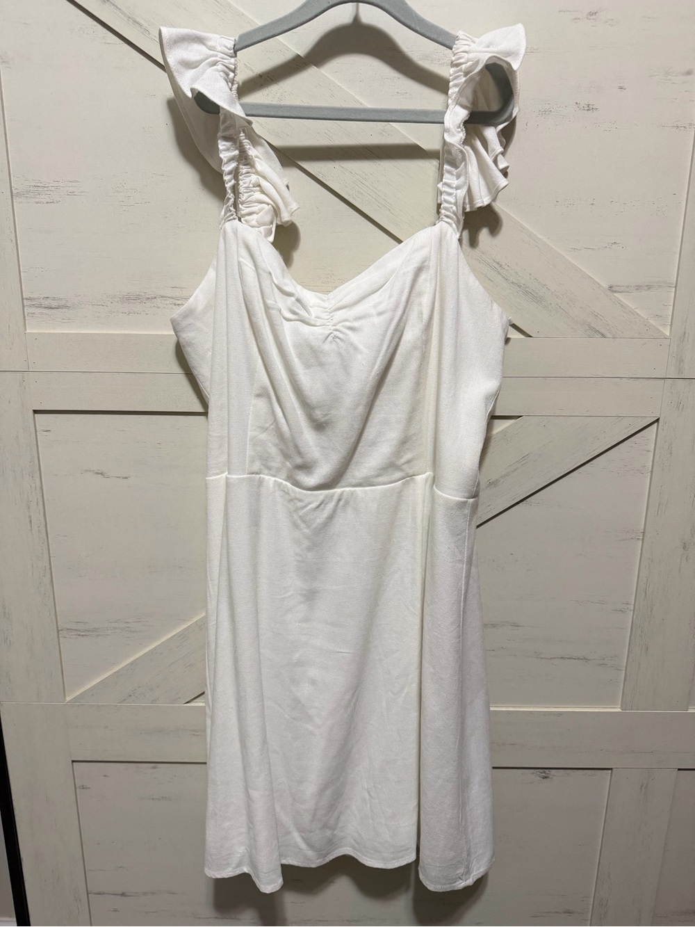 White Ruffle Strap Sundress